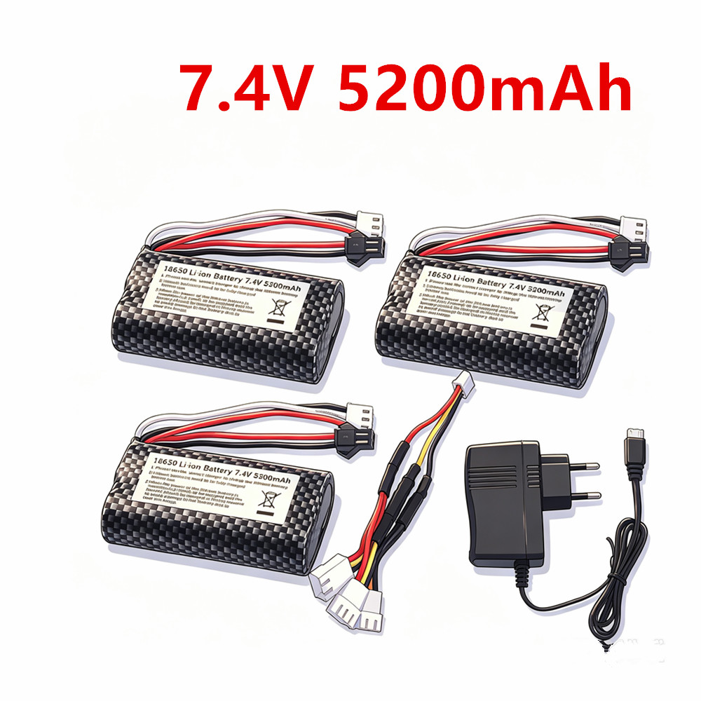 Rc Hobby Boat - 7.4V 5200mAh Li-ion Battery 18650 SM